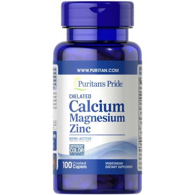 Puritan´s Pride Chelated Calcium Magnesium Zinc 100 kapslí – Hledejceny.cz
