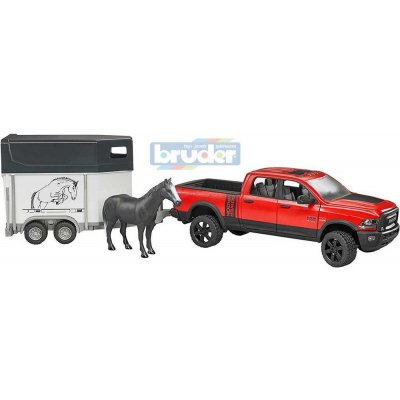 BRUDER 02501 2501 Set auto terénní džíp RAM s přepravníkem a koněm model 1:16 – Zboží Mobilmania