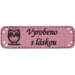 Hand made štítek koženka starorůžová sova – Sleviste.cz