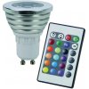 Žárovka RGB LED žárovka GU10 3W + dálk.ovl set 3 ks