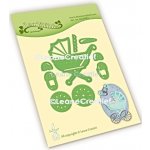 Leane Creatief Kočárek vyřezávací a embosovací kovové šablony Leabilities (9ks) – Zboží Dáma