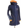 Dětský kabát BajaDesign zimní dívčí softshellový kabát s beránkem tm. modrý louka
