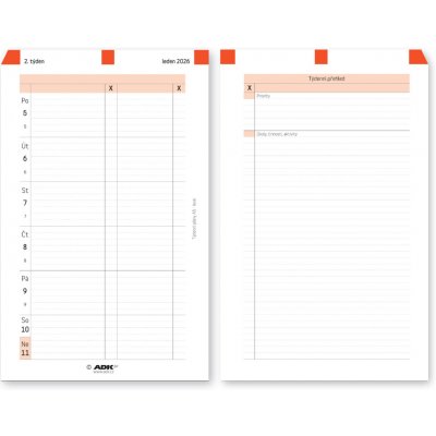 Formulář Týdenní plán A5 levý 2026 53 listů – Zboží Dáma Formulář Týdenní plán A5 levý 2026 53 listů – Zboží Dáma