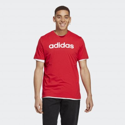 adidas T-shirt Essentials Single Jersey Linear Embroidered Logo T-shirt IC9278 Červená – Zbozi.Blesk.cz