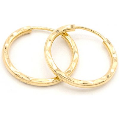 B&B Goldinvestic zlaté náušnice kruhy zdobené kroucením N5982-585/1000 – Zboží Mobilmania