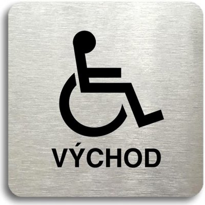 Accept Piktogram "východ pro invalidy" (80 × 80 mm) (stříbrná tabulka - černý tisk bez rámečku)