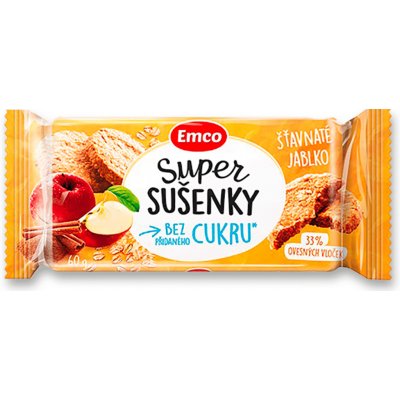 Emco Super sušenky bez přidaného cukru Šťavnaté Jablko 60 g – Hledejceny.cz