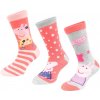 Peppa Pig Dětské ponožky, 3pack růžová/šedá