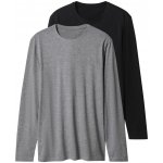 esmara Men pánské triko s dlouhými rukávy 2 kusy černá šedá – Zboží Dáma esmara Men pánské triko s dlouhými rukávy 2 kusy černá šedá – Zboží Dáma
