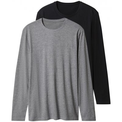 esmara Men pánské triko s dlouhými rukávy 2 kusy černá šedá – Zboží Dáma esmara Men pánské triko s dlouhými rukávy 2 kusy černá šedá – Zboží Dáma