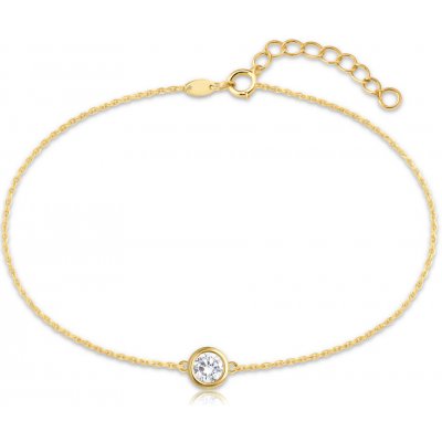 MINET Decentní zlatý náramek s bílým zirkonem Au 585/1000 1,00g JMG0311WGB17 – Hledejceny.cz