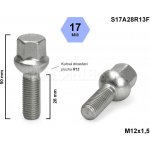 Kolový šroub M12x1,5x28 kulový R13, Audi, Seat, Škoda, VW, klíč 17, S17A28R13F, výška 50 mm | Zboží Auto
