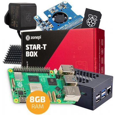 Zonepi Sada s Raspberry Pi 5 (8GB RAM), PoE+ HAT + příslušenství 614266 – Hledejceny.cz