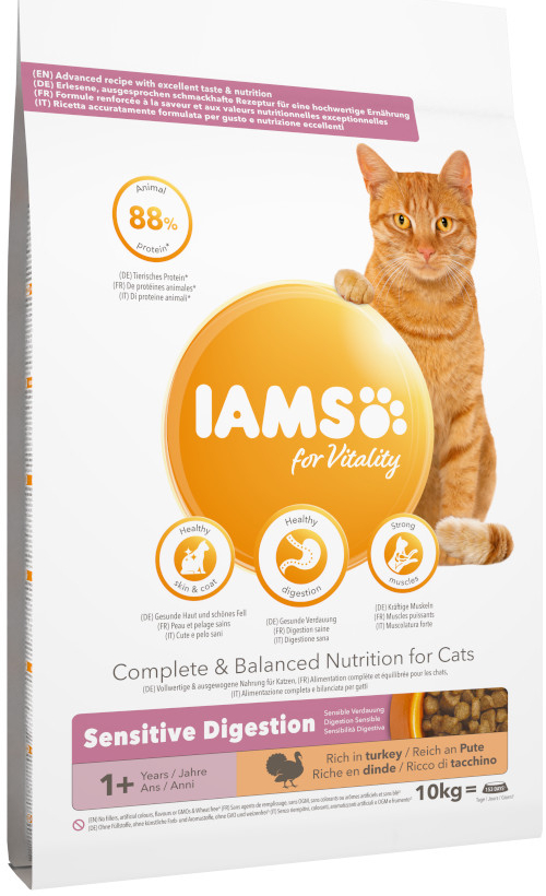 Iams for Vitality Sensitive Digestion Adult & Senior s krocanem 10 kg