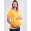 Těhotenské a kojící tričko Bobánek těhotenské tričko krátký rukáv žluté