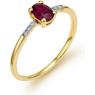 L'amour DiamondsZlatý prsten s rubínem a diamanty JR11384RBY – Zboží Dáma
