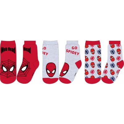 Spider Man Chlapecké ponožky červená / šedá – Zboží Mobilmania