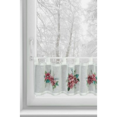VÁNOČNÍ VITRÁŽKOVÁ ZÁCLONA 3 30X150CM NA POUTKÁCH – Hledejceny.cz