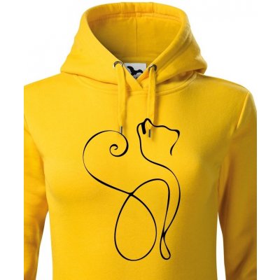 Canvas dámská mikina stylová kočka Žlutá – Hledejceny.cz
