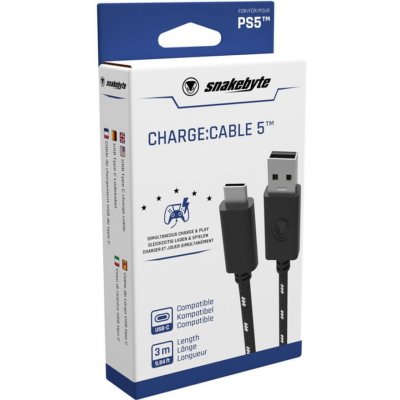 Snakebyte PS5 Charge Cable 5 USB 2.0 nabíjecí kabel A - USB C 3 m – Zbozi.Blesk.cz