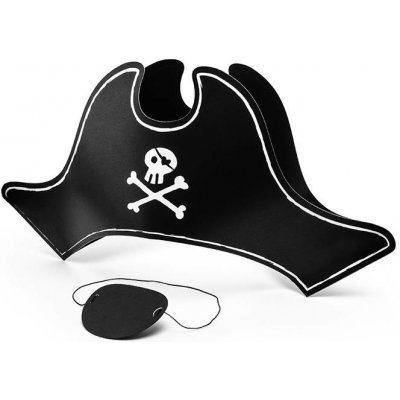 PartyDeco Pirátský klobouk s páskou přes oko – Zboží Mobilmania