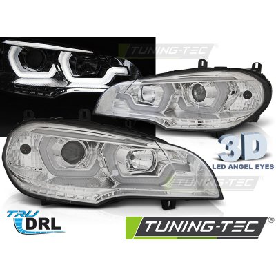 Přední světla 3D LED angel eyes DRL BMW X5 E70 07-13 chromová – Zbozi.Blesk.cz