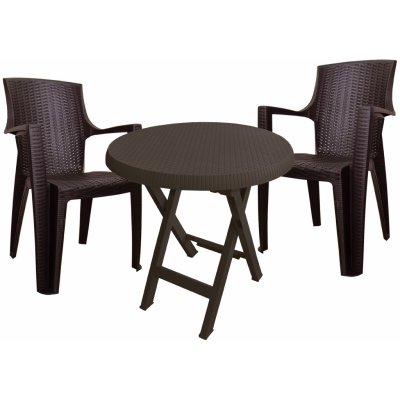 Mega Plast plastové křeslo AMELIA polyratan, wenge – Zboží Dáma
