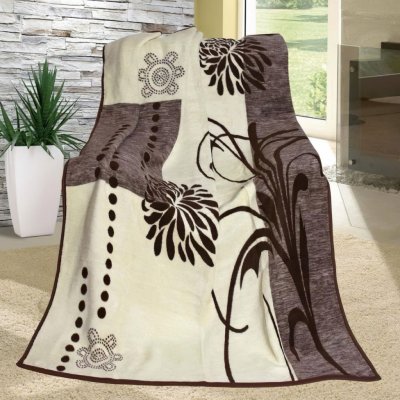 Bellatex deka Karmela Plus ZAHRADNÍ KVĚTY béžovo-hnědá 150x200 – Sleviste.cz