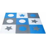INKA Pěnová podložka puzzle pro děti 180x180cm 9 dílků šedá a modrá – Zboží Dáma