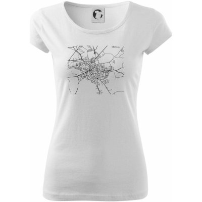 Mapy měst černobílé Klatovy pure dámské triko bílá – Zboží Mobilmania
