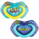 Dudlík Canpol Babies symetrických silikon Neon Love Baby modrá 2 ks