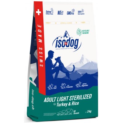 Iso-dog Adult LIGHT/STERILISED Turkey & Rice All Breeds 12 Kg