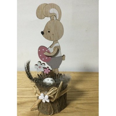 Velikonoční dekorace Zajíci na pařezu 18cm Varianta: 3 – Hledejceny.cz