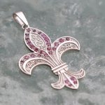 Drakkaria FLEUR DE LIS stříbrný s rubíny P39877 – Zboží Mobilmania