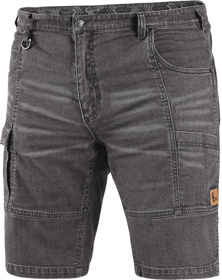 Cerva 145004071046 Kraťasy jeans CXS MURET pánské Šedo-černá