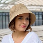 Dámský letní háčkovaný klobouk Krumlovanka Cloche přízový P-3231 béžový natural – Zboží Mobilmania