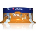 Verbatim DVD-R 4,7GB 16x, AZO, printable, spindle, 25ks (43538) – Zboží Živě