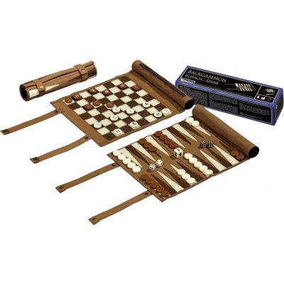 Philos Šachy, Dáma, Backgammon - cestovní, imitace kůže – Hledejceny.cz