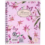 Pigna Kroužkový blok Nature Flowers A5, čtverečkovaný 60 listů – Zboží Živě