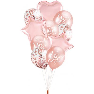PartyPal Sada balonků rosegold Řekla ano – Zboží Dáma