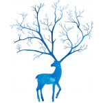 Svatba-eshop Svatební strom č.13 modrý jelen A4 - svatební stromy – Zboží Dáma