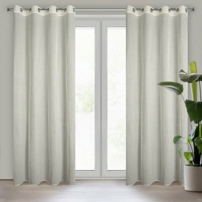 EUROFIRANY ZÁCLONA NA KROUŽCÍCH DARLA 140X250 CM PŘÍRODNÍ – Hledejceny.cz