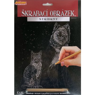 SMT Creatoys Vyškrabovací obrázek stříbrný 20x25 cm Pes a kočka – Zbozi.Blesk.cz