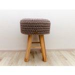 BaBu Design dřevěná stolička s háčkovaným potahem 43x30 cm - mokka – Hledejceny.cz