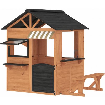 Aiyaplay Venkovní domek na hraní s kuchyňkou 171,5 x 146 x 156 cm hnědý – Zboží Mobilmania