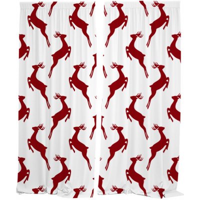 IMPAR Závěsy Christmas reindeers (Rozměr : 140x250, Materiál: Interlock) – Hledejceny.cz