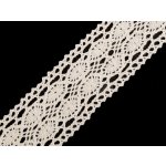 Bavlněná krajka / vsadka paličkovaná šíře 40 mm, střední, 3 režná světlá – Sleviste.cz
