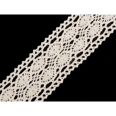 Bavlněná krajka / vsadka paličkovaná šíře 40 mm, střední, 3 režná světlá – Sleviste.cz