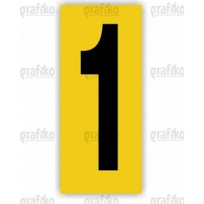 Grafiko | číslice 1 Text obrázku 1 ks 80 x 186 mm Materiál Samolepící PVC folie Rozměr 1ks 80 x 186 mm – Hledejceny.cz