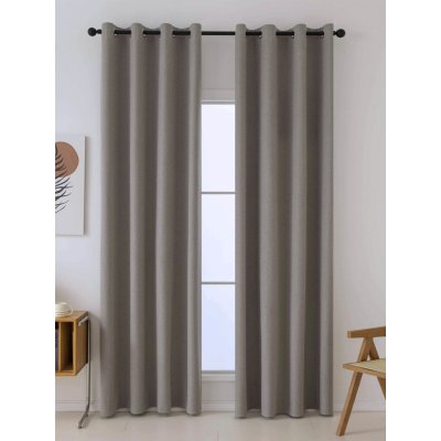 MKLuzkoviny.cz Blackout závěsy Ricardo přírodní - 140 x 160 cm (2ks) - kroužky – Zboží Mobilmania